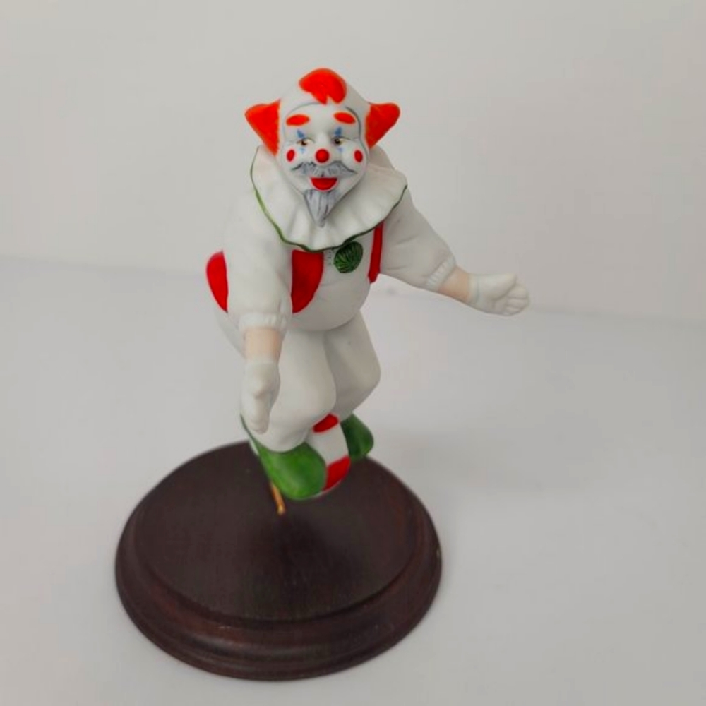 Hallmark Cards 1989 Clown on Unicycle Hand Painted Fine Porcelain